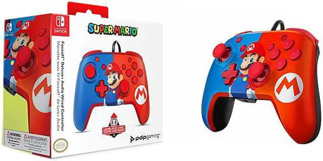 Alt view image 8 of 9 - PDP 500-134-NA-C1MR-1 Faceoff Deluxe+ Audio Wired Controller: Power Pose Mario