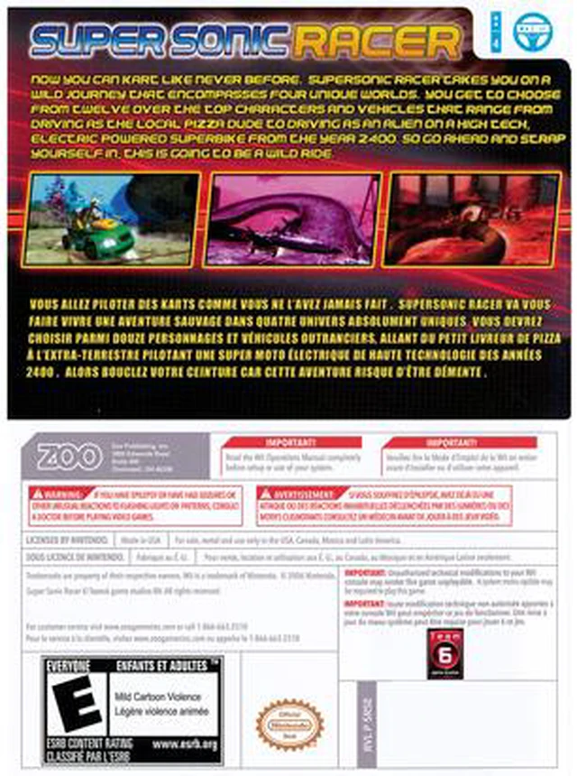 Supersonic Racer If Super Sonic Racer Wii Game - Newegg.com
