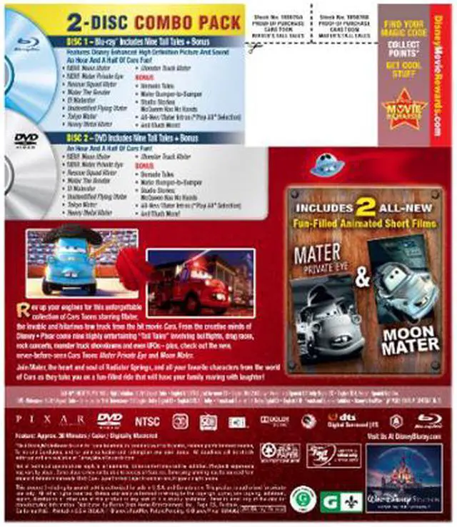 Alt view image 2 of 2 - BUENA VISTA HOME VIDEO CARS TOON-MATERS TALL TALES COMBO PACK (2 DISCS/BLU-RAY/DVD) BR105076