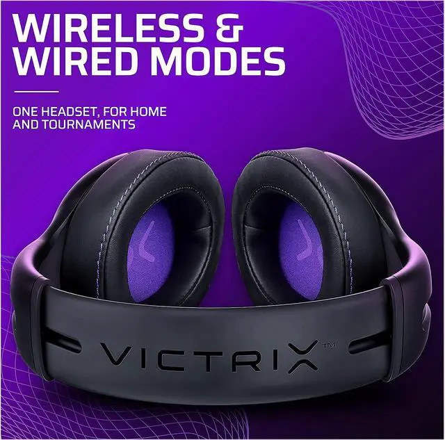 Alt view image 5 of 7 - PDP Gaming Victrix Gambit Wireless or Wired Gaming Headset with Noise-Canceling Mic (052-003-NA )