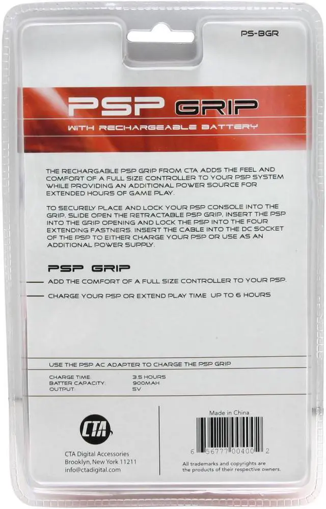 Alt view image 2 of 2 - CTA Digital Grip with Built-in 6-hour Rechargeable Battery for PSP