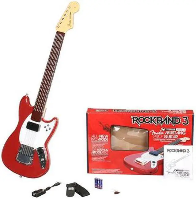 Alt view image 6 of 6 - MadCatz PS3 Rock Band 3 Wireless Fender Mustang Pro-Guitar Controller Red