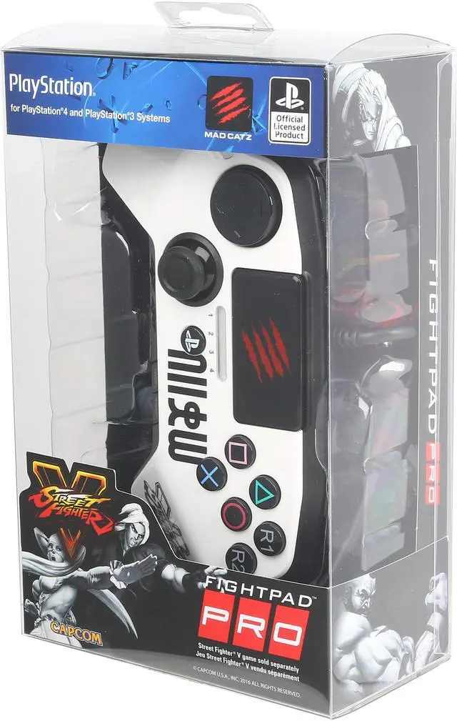 Alt view image 8 of 8 - Mad Catz SFV FightPad PRO for PlayStation 3 & PlayStation 4 - White