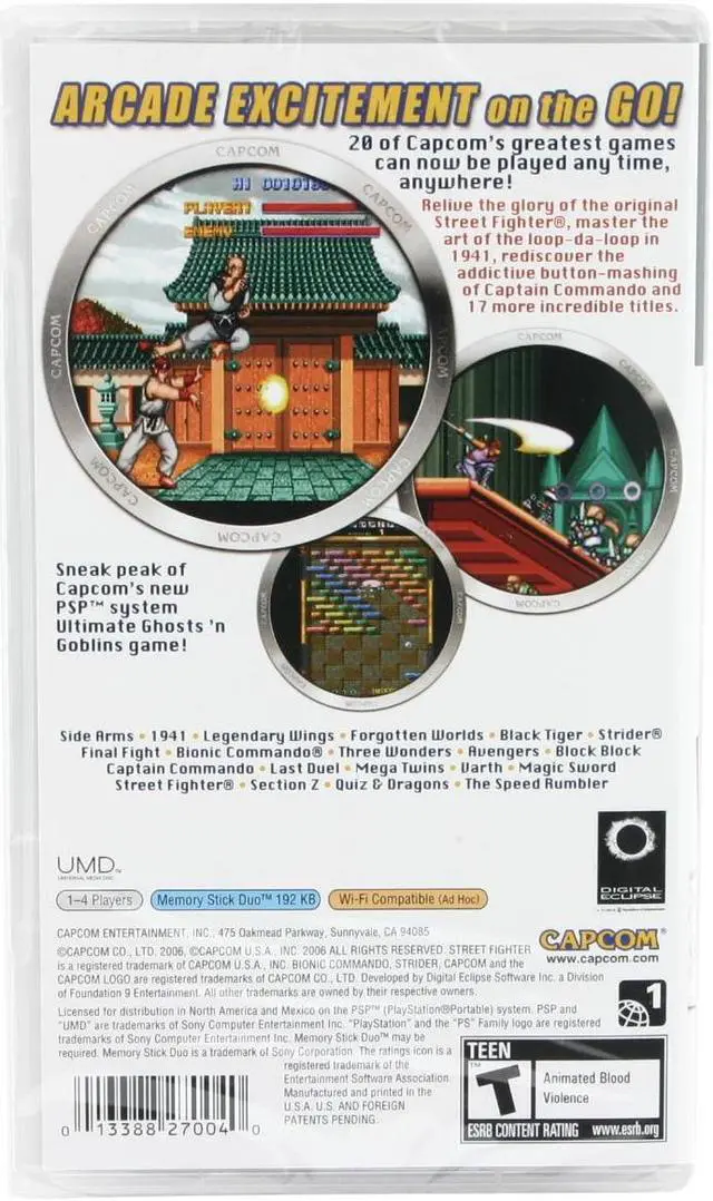 Alt view image 2 of 20 - Classics collection remixed PSP Game CAPCOM