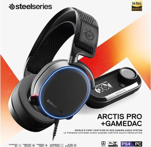 Alt view image 8 of 8 - Arctis Pro + GameDAC Gaming Headset - Certified Hi-Res Audio System - PlayStation 4 & PC