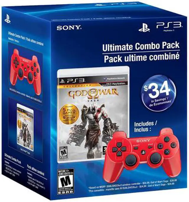Main image of SONY PS3 DualShock 3 Red & God of War Saga Collection Bundle