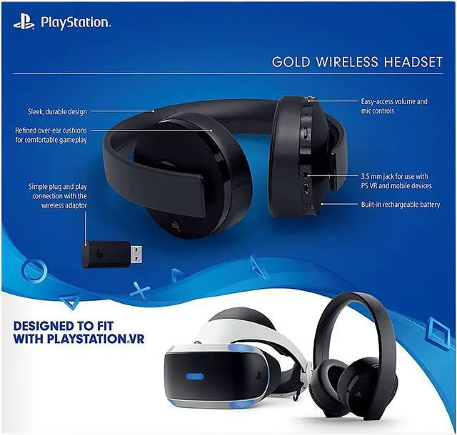 Alt view image 7 of 7 - PlayStation Gold Wireless Headset - PlayStation 4 - Black