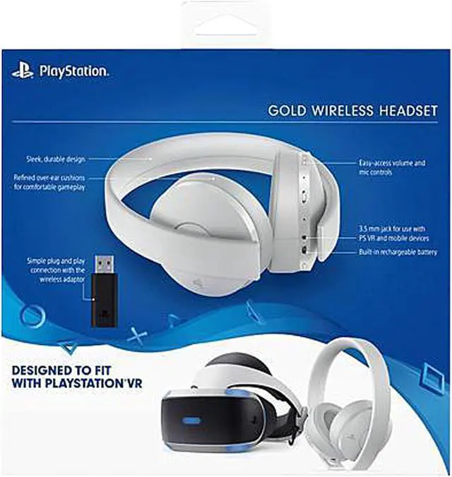 Alt view image 6 of 8 - Sony Gold Wireless Headset (White) - PlayStation 4