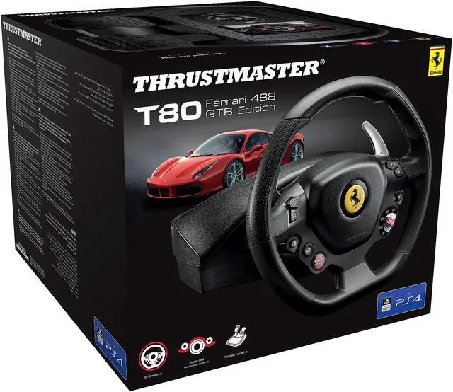 Alt view image 4 of 4 - Thrustmaster T80 Ferrari 488 GTB Edition Racing Wheel (PS5, PS4, PC)