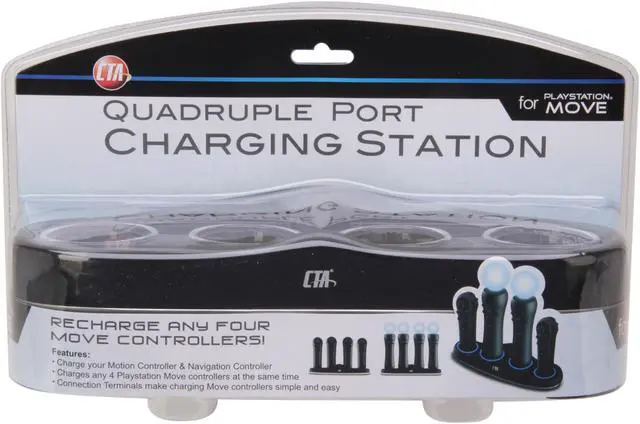 Alt view image 7 of 7 - CTA Quadruple Port Charging Station for PlayStation Move Controllers