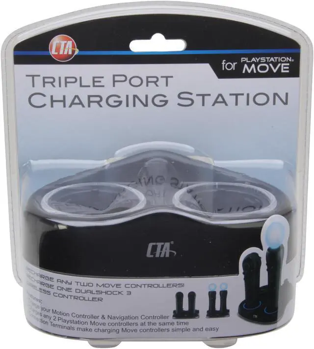 Alt view image 10 of 10 - CTA Triple Port Charging Station for PlayStation Move Controllers & Sixaxis Controller