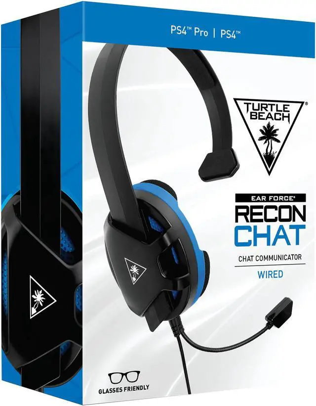 Alt view image 7 of 7 - Turtle Beach Recon Chat Wired Gaming Headset for PS5, PS4 & PC- Black/Blue