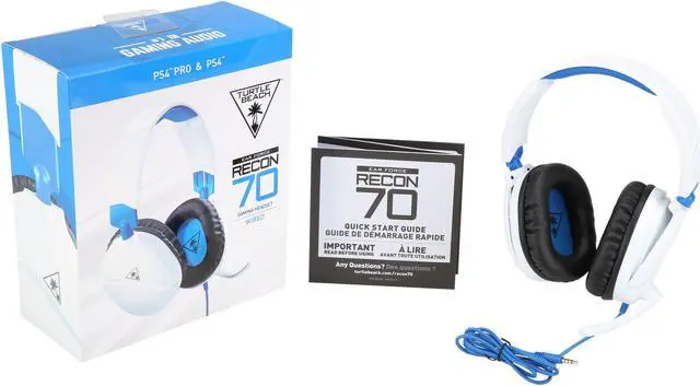 Alt view image 8 of 8 - Turtle Beach Recon 70 Gaming Headset for PS5, PS4 & PC - White / Blue