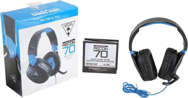 Alt view image 8 of 8 - Turtle Beach Recon 70 Gaming Headset for PS5, PS4 & PC - Black / Blue