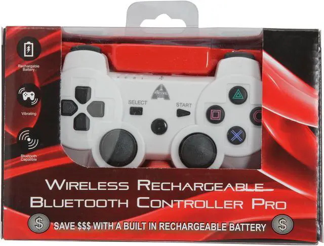 Alt view image 5 of 5 - Arsenal PS3 bluetooth controller, white