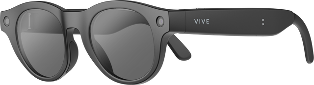 Alt view image 5 of 6 - VIVE Eagle™ AI Glasses – Round, Charcoal Black, Sunglass Lens