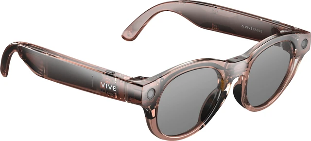 Alt view image 3 of 6 - VIVE Eagle™ AI Glasses – Round, Clear Brown, Sunglass Lens