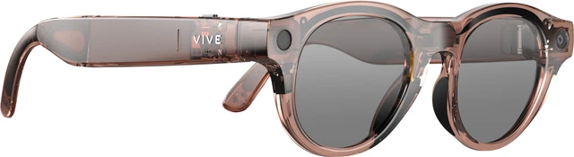 Alt view image 6 of 6 - VIVE Eagle™ AI Glasses – Round, Clear Brown, Sunglass Lens