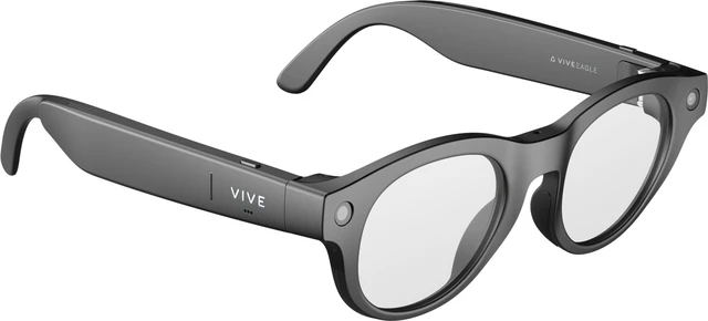 Alt view image 3 of 6 - VIVE Eagle™ AI Glasses – Round, Charcoal Black, Clear Lens
