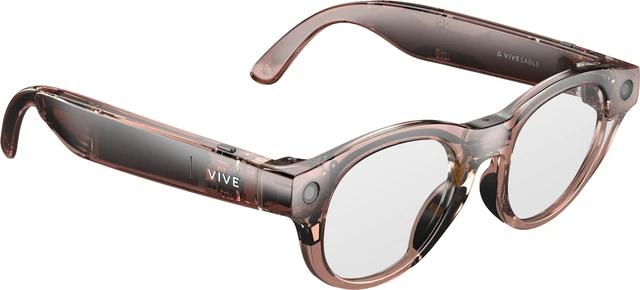 Alt view image 3 of 6 - VIVE Eagle™ AI Glasses – Round, Clear Brown, Clear Lens