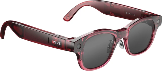 Alt view image 3 of 6 - VIVE Eagle™ AI Glasses – Square (Wayfarer), Berry, Sunglass Lens