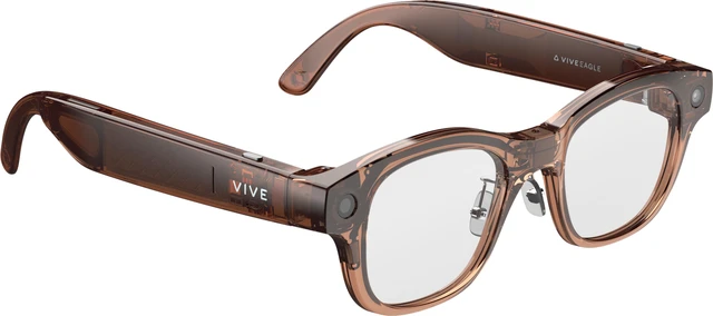 Alt view image 3 of 6 - VIVE Eagle™ AI Glasses – Square (Wayfarer), Coffee, Clear Lens
