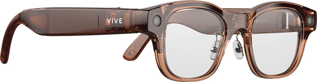 Alt view image 6 of 6 - VIVE Eagle™ AI Glasses – Square (Wayfarer), Coffee, Clear Lens