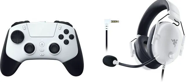 Main image of Razer Raiju V3 Pro (White) and BlackShark V2 X (White) for Playstation - ANT-RJV3PWBSV2XW-PS-K