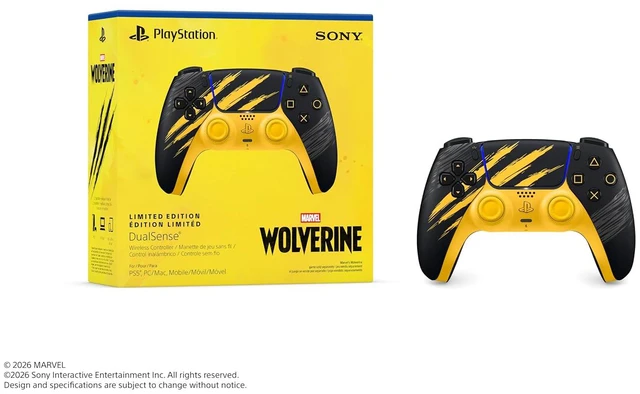 Alt view image 2 of 7 - DualSense® Wireless Controller – Marvel’s Wolverine Battle Yellow Limited Edition