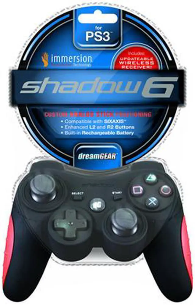 Alt view image 2 of 3 - dreamGEAR Shadow 6 Wireless Controller for PS3