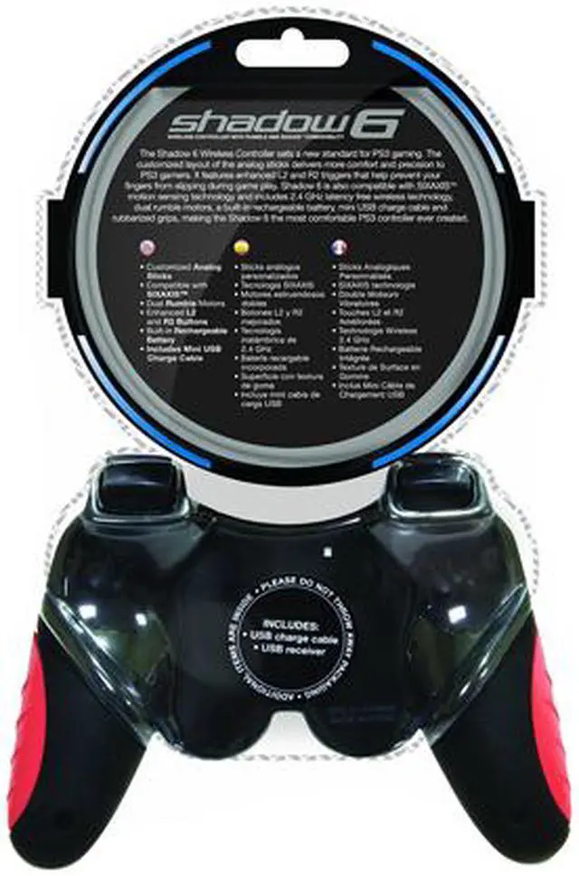 Alt view image 3 of 3 - dreamGEAR Shadow 6 Wireless Controller for PS3