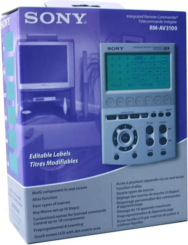 Alt view image 6 of 6 - SONY RM-AV3100 Universal Infrared Fully Editable Remote Control