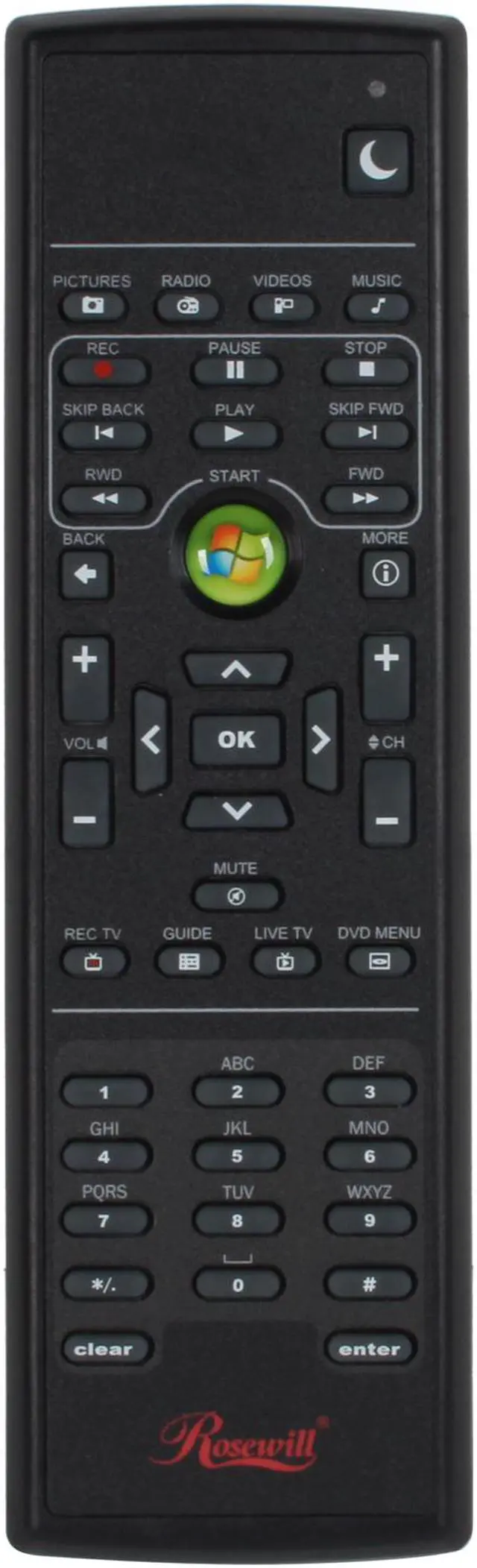 Alt view image 3 of 6 - Rosewill RHRC-11001 - Windows Vista / 7 / 8 MCE Infrared Remote Control with Learning Function