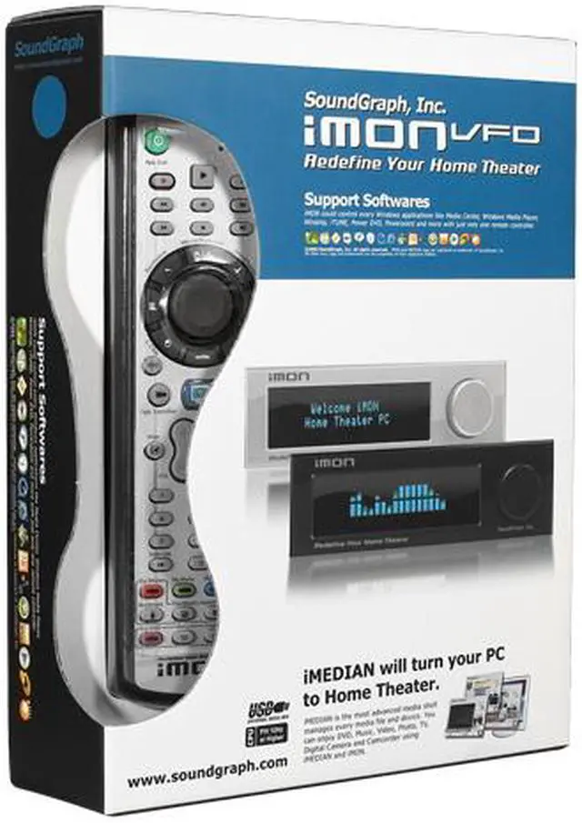 Alt view image 13 of 13 - soundgraph iMON VFD-B PC Infrared Receiver & Remote Control Black