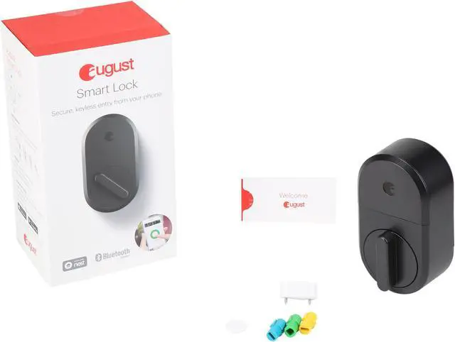Alt view image 6 of 6 - August Smart Lock, 3rd Gen technology - Dark Gray, Works with Alexa and Google Assistant
