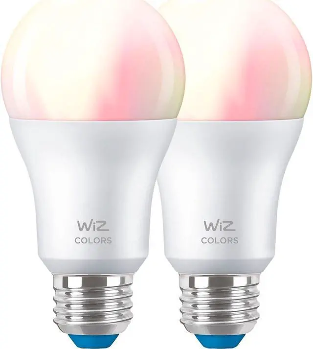 Alt view image 2 of 8 - Wiz 603639 Color 8.8W A19 E26 WiFi 2-Pack Smart Bulb