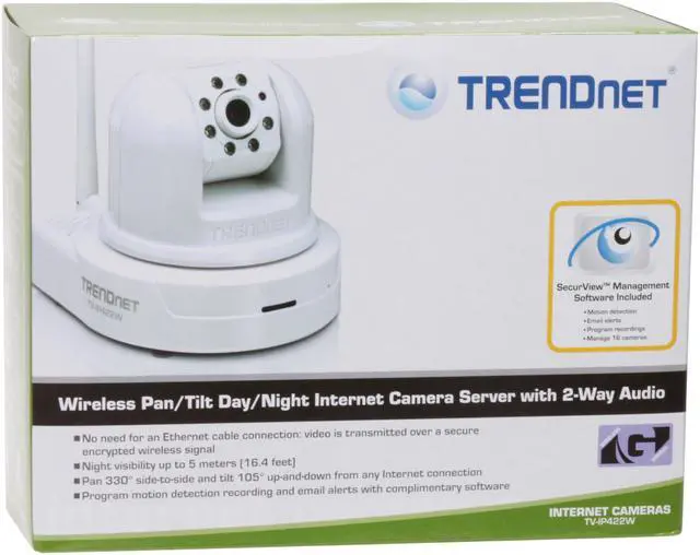 Alt view image 11 of 11 - TRENDnet Wireless-G IP Camera with 1 detachable antenna / 2-Way Audio / MAX Resolution 640x480 (TV-IP422W)