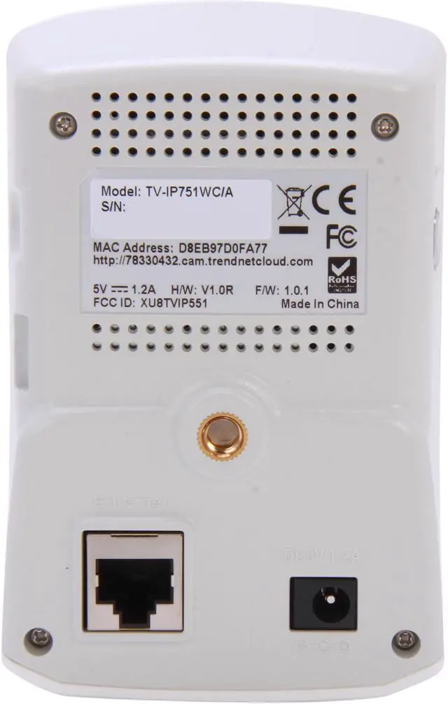 Alt view image 4 of 6 - TRENDnet TV-IP751WC 640 x 480 MAX Resolution RJ45 Wireless Cloud Camera