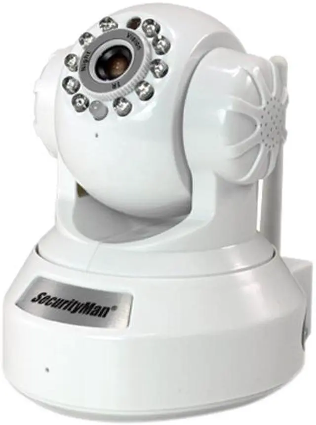 Main image of SecurityMan IPCAM-SD 640 x 480 MAX Resolution RJ45 DIY wireless/wired IP camera with H.264, SD recorder, night vision, PTZ, & 2-way audio