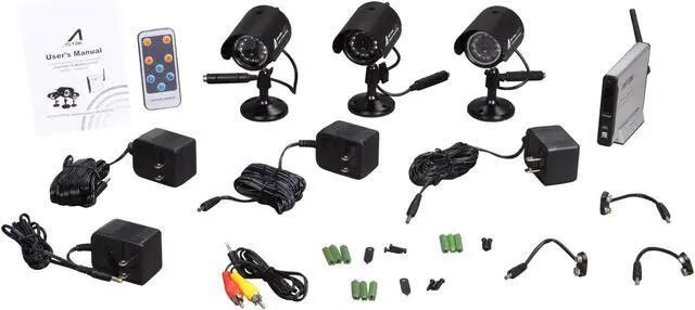 Alt view image 10 of 11 - Astak CM-818T3 2.4GHz Night Vision/ Weatherproof Indoor/outdoor Wireless 3 Security/surveillance Camera Set