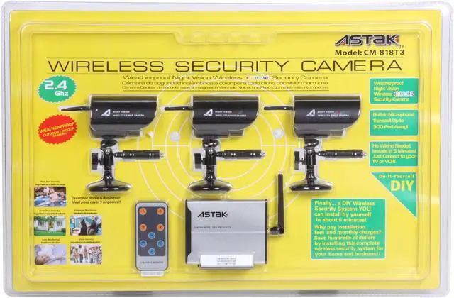 Alt view image 11 of 11 - Astak CM-818T3 2.4GHz Night Vision/ Weatherproof Indoor/outdoor Wireless 3 Security/surveillance Camera Set
