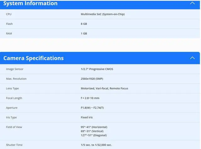 Alt view image 5 of 5 - Vivotek FD9189-HT-V2 2560 x 1920 MAX Resolution RJ45 Fixed Dome Network Camera, 5MP 30fps, H.265, 2MP 60fps, 2.8~10mm, 30M IR, WDR Pro, SNV
