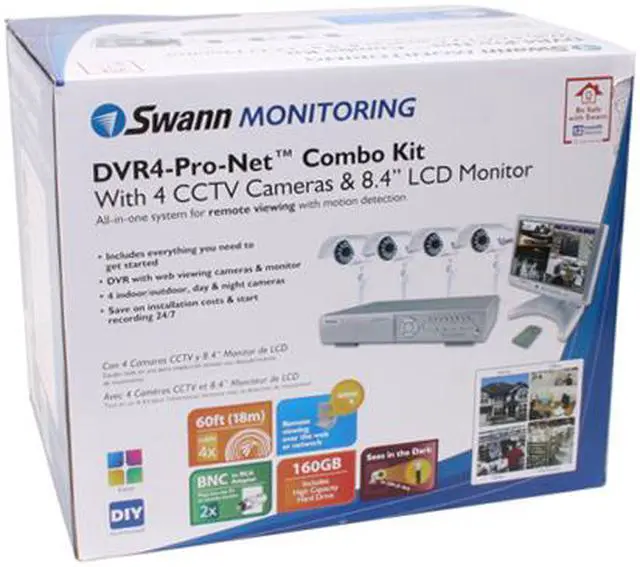 Alt view image 19 of 19 - Swann SW242-SRM 4 Channel Frame: MJPEG ; CIF: MPEG4 DVR4-Pro-Net Maxi Pro Kit With 4 CCTV Cameras & 8.4" LCD Monitor