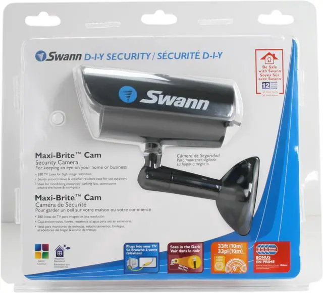 Alt view image 6 of 6 - Swann SW212-MXL 380 TV Lines MAX Resolution BNC MaxiBrite Cam (Black) - Indoors/Outdoors Security Camera with Night Vision