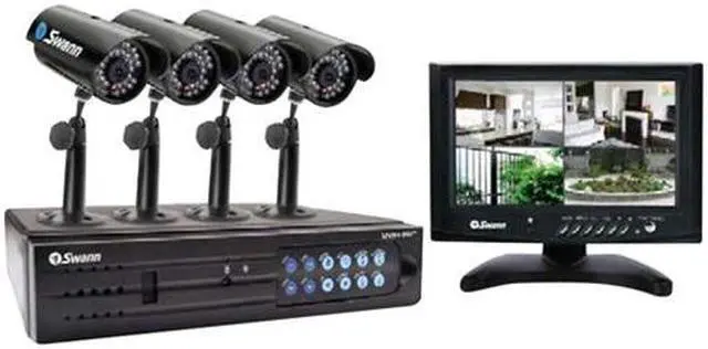 Main image of Swann SW344-DPS Security Monitoring & Recording LCD Kit - DVR4-950 4 Channel / 4 x PNP-150 Cameras / 7" LCD Monitor