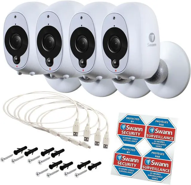 Alt view image 11 of 12 - Swann Smart Security Camera: 1080p Full HD Wireless Security Camera with True Detect PIR Heat / Motion Sensor, Night Vision & Audio, Rechargeable Battery Powered (No Hub Required) Four Pack