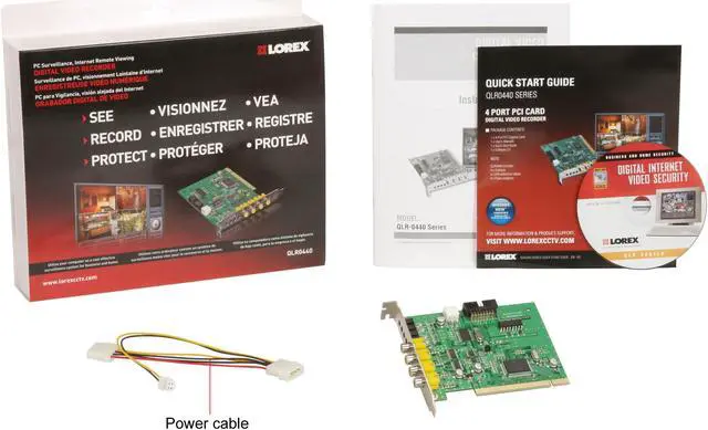 Alt view image 6 of 6 - Lorex QLR0440 4 Channel PCI DVR Video Card