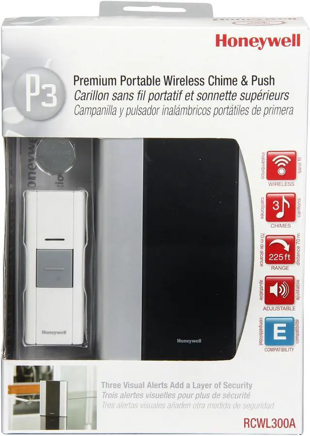 Alt view image 6 of 6 - Honeywell RCWL300A1006/N P3-Premium Portable Wireless Door Chime and Push Button