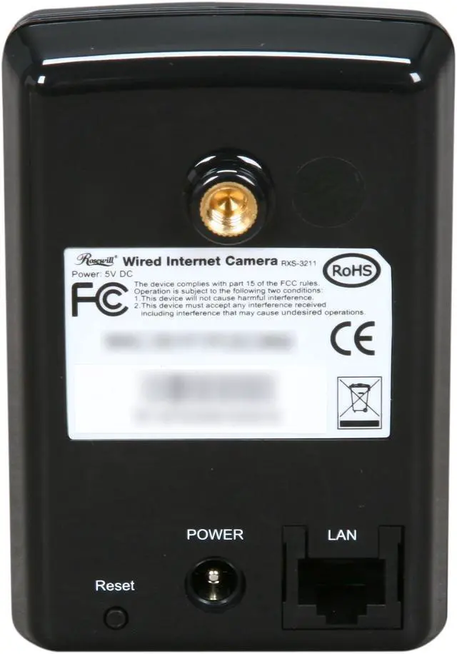 Alt view image 4 of 5 - Rosewill RXS-3211 640 x 480 (VGA, QVGA, QQVGA) MAX Resolution RJ45 10/100Mbps MPEG4 and MJPEG IP Network Camera