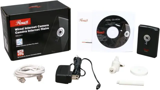 Alt view image 5 of 5 - Rosewill RXS-3211 640 x 480 (VGA, QVGA, QQVGA) MAX Resolution RJ45 10/100Mbps MPEG4 and MJPEG IP Network Camera